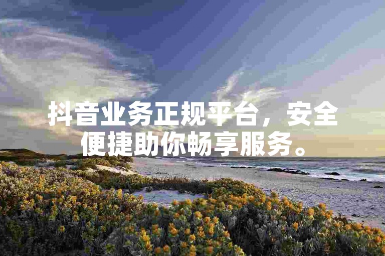 抖音业务正规平台，安全便捷助你畅享服务。