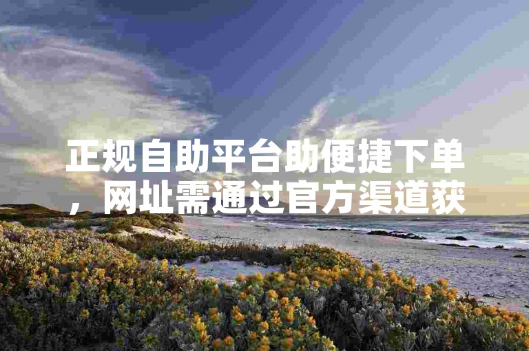 正规自助平台助便捷下单，网址需通过官方渠道获取。