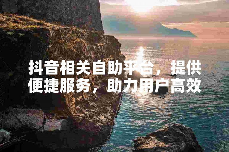 抖音相关自助平台，提供便捷服务，助力用户高效操作。