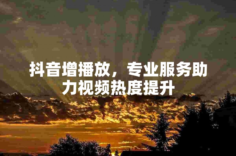 抖音增播放，专业服务助力视频热度提升
