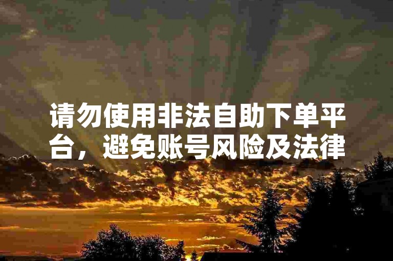 请勿使用非法自助下单平台，避免账号风险及法律问题。
