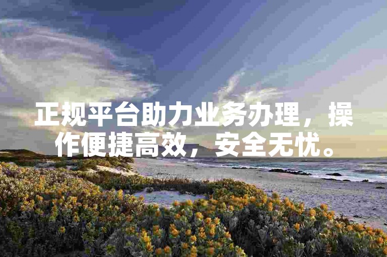 正规平台助力业务办理，操作便捷高效，安全无忧。
