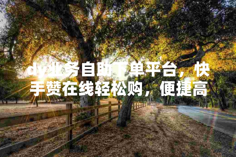 dy业务自助下单平台，快手赞在线轻松购，便捷高效。