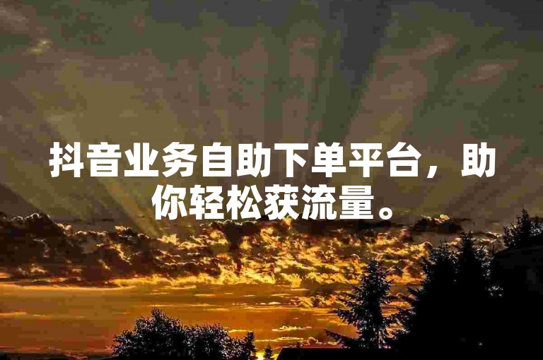 抖音业务自助下单平台，助你轻松获流量。