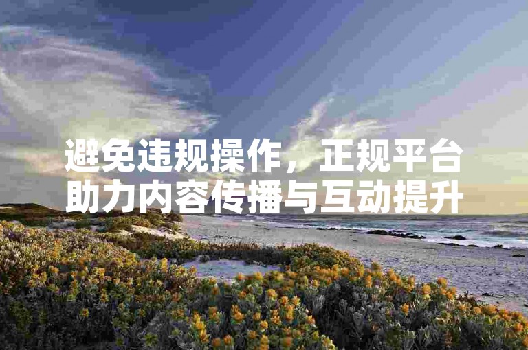 避免违规操作，正规平台助力内容传播与互动提升。