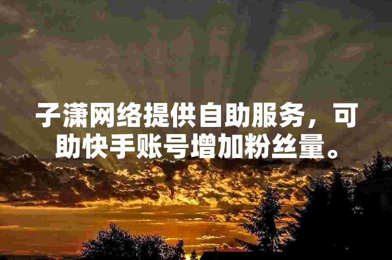 子潇网络提供自助服务，可助快手账号增加粉丝量。