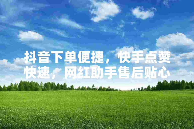 抖音下单便捷，快手点赞快速，网红助手售后贴心服务上线！