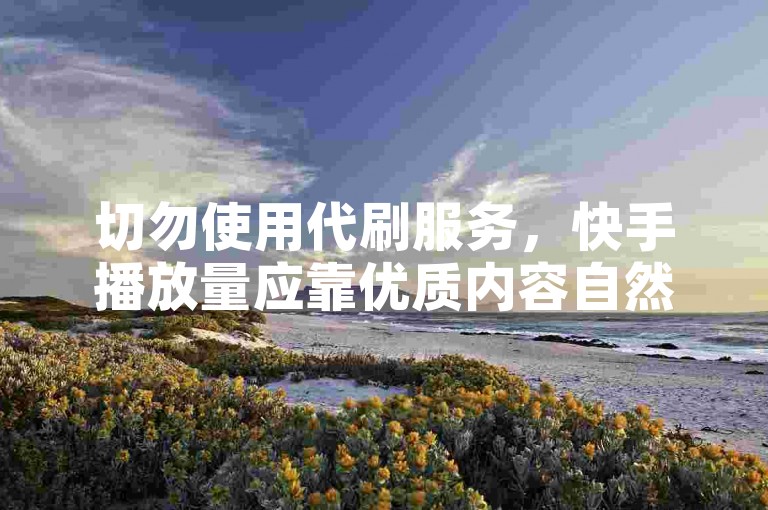 切勿使用代刷服务，快手播放量应靠优质内容自然增长。