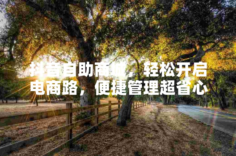 抖音自助商城，轻松开启电商路，便捷管理超省心。