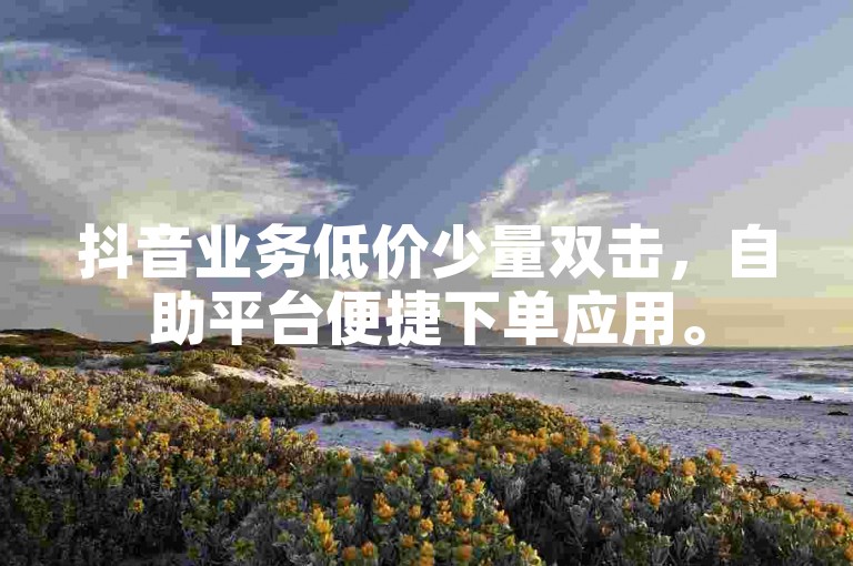 抖音业务低价少量双击，自助平台便捷下单应用。
