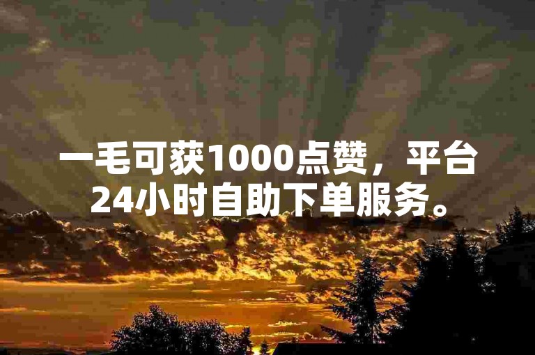 一毛可获1000点赞，平台24小时自助下单服务。
