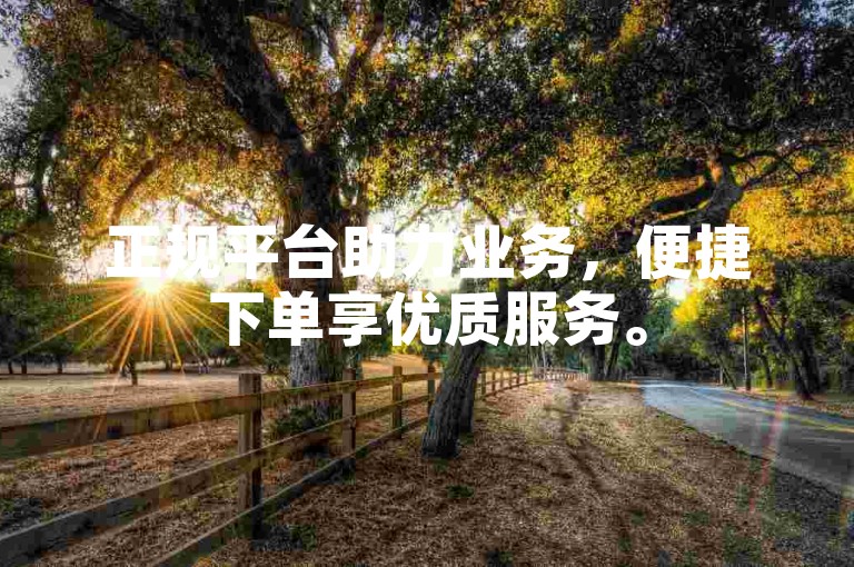 正规平台助力业务，便捷下单享优质服务。