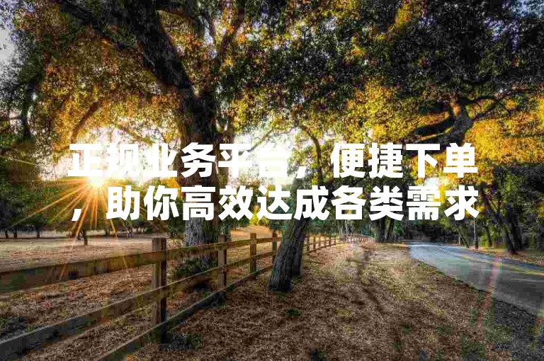 正规业务平台，便捷下单，助你高效达成各类需求。