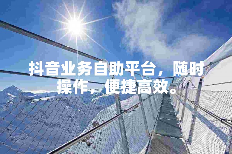 抖音业务自助平台，随时操作，便捷高效。