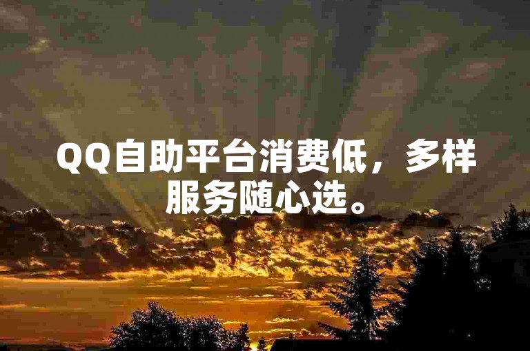 QQ自助平台消费低，多样服务随心选。
