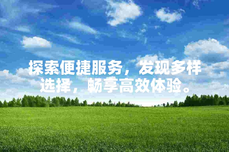 探索便捷服务，发现多样选择，畅享高效体验。