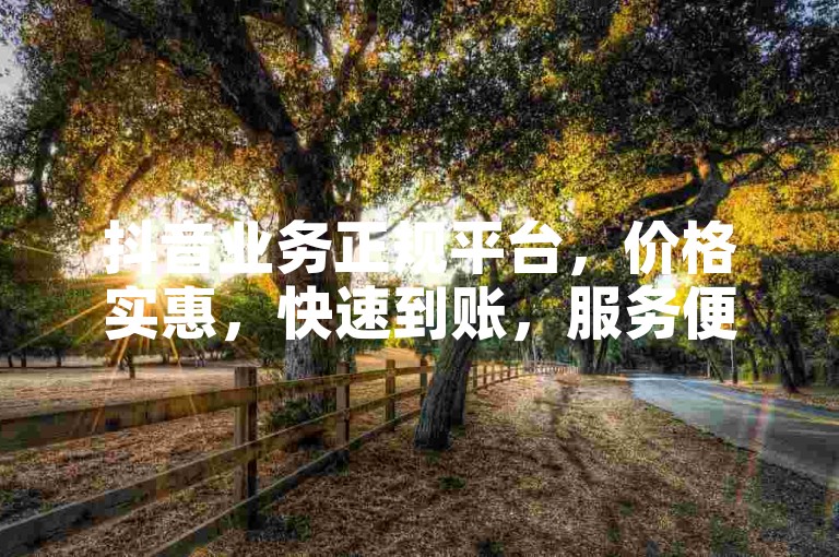 抖音业务正规平台，价格实惠，快速到账，服务便捷。