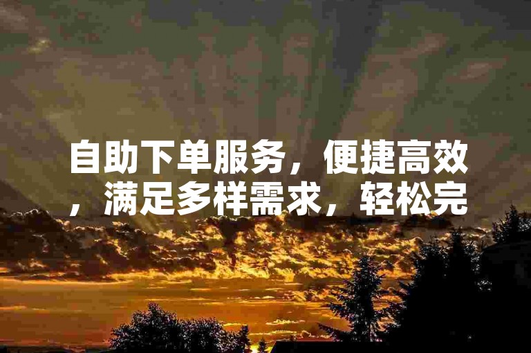 自助下单服务，便捷高效，满足多样需求，轻松完成操作。