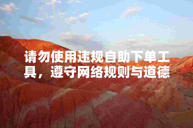 请勿使用违规自助下单工具，遵守网络规则与道德。