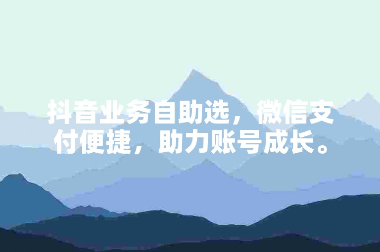 抖音业务自助选，微信支付便捷，助力账号成长。