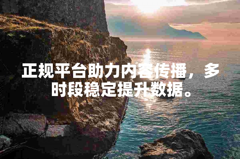 正规平台助力内容传播，多时段稳定提升数据。
