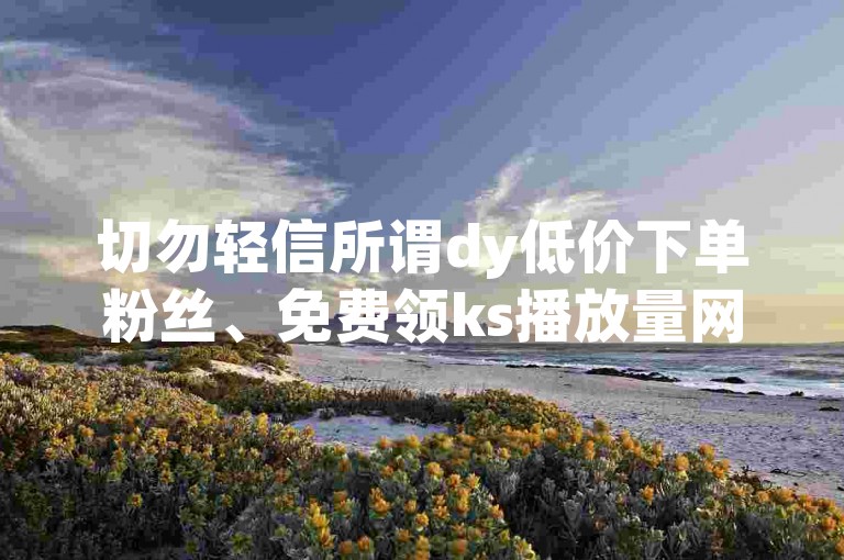 切勿轻信所谓dy低价下单粉丝、免费领ks播放量网站等虚假宣传。