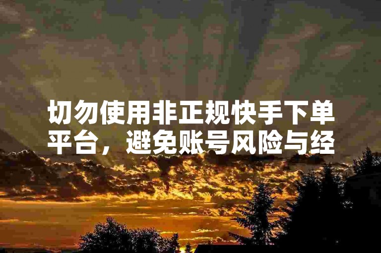 切勿使用非正规快手下单平台，避免账号风险与经济损失。