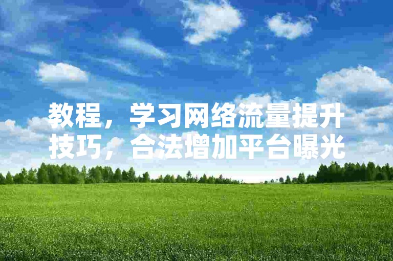 教程，学习网络流量提升技巧，合法增加平台曝光与互动。