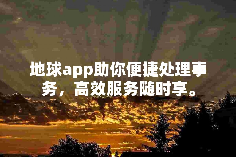 地球app助你便捷处理事务，高效服务随时享。