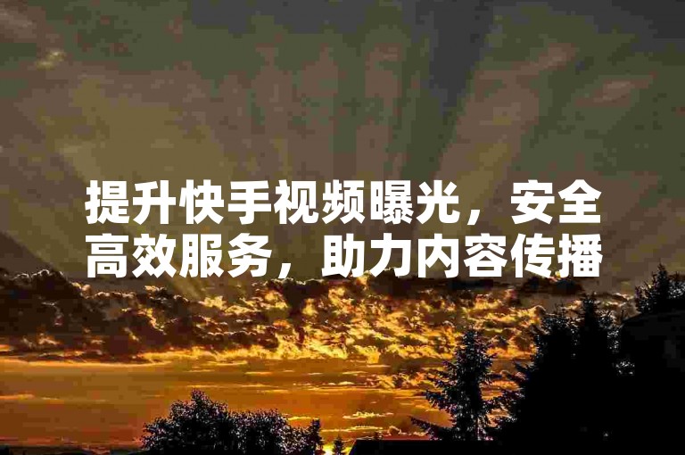 提升快手视频曝光，安全高效服务，助力内容传播。