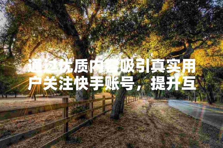 通过优质内容吸引真实用户关注快手账号，提升互动量。