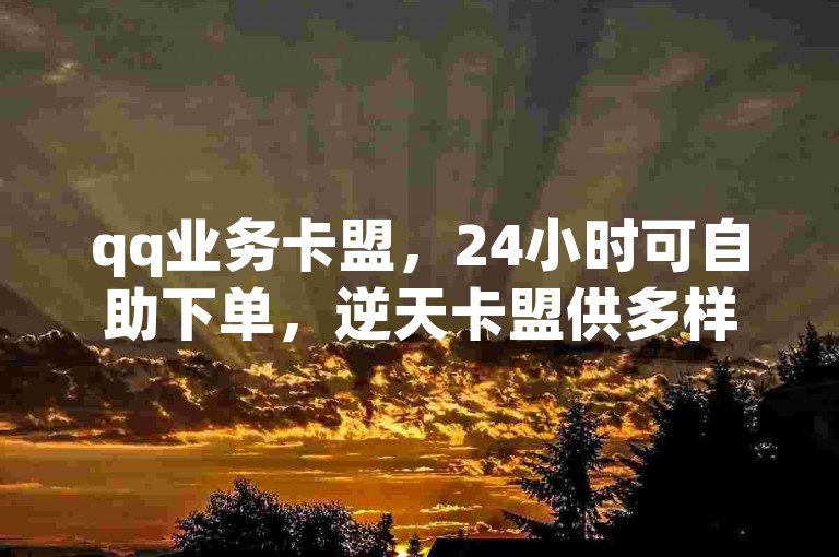 qq业务卡盟，24小时可自助下单，逆天卡盟供多样选择。