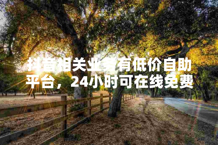 抖音相关业务有低价自助平台，24小时可在线免费下单。