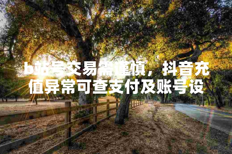 b站号交易需谨慎，抖音充值异常可查支付及账号设置。