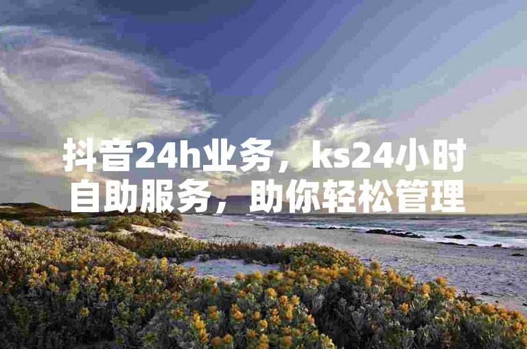 抖音24h业务，ks24小时自助服务，助你轻松管理账号。
