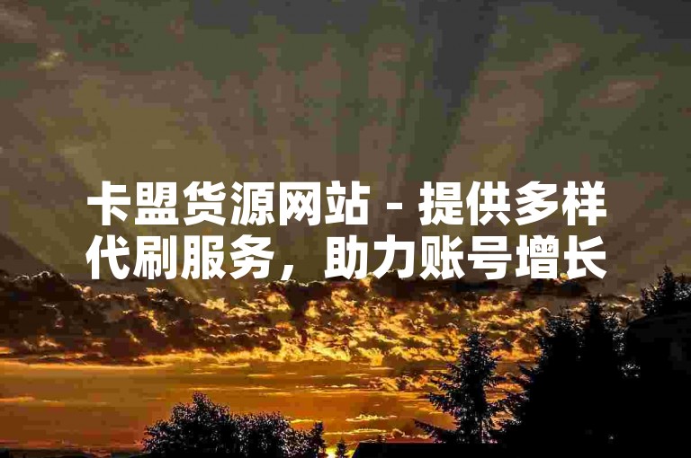 卡盟货源网站 - 提供多样代刷服务，助力账号增长。