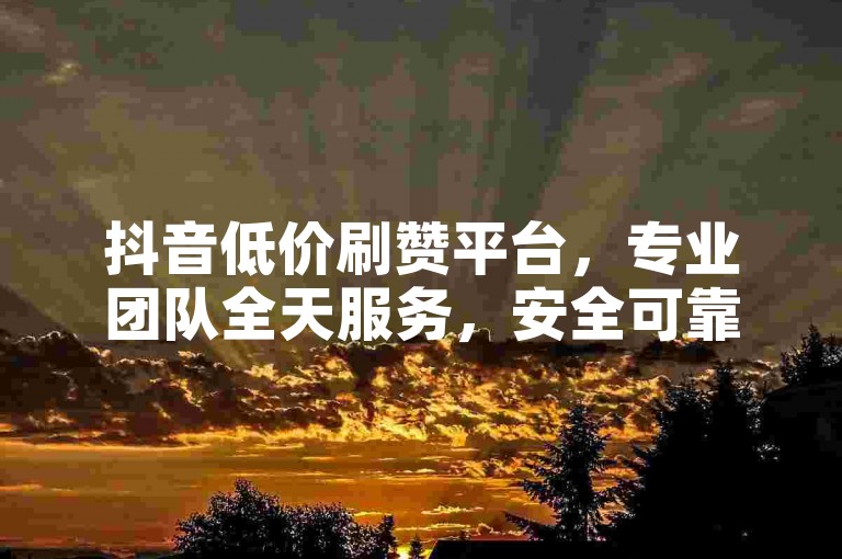 抖音低价刷赞平台，专业团队全天服务，安全可靠。