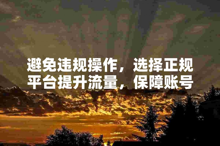 避免违规操作，选择正规平台提升流量，保障账号安全。