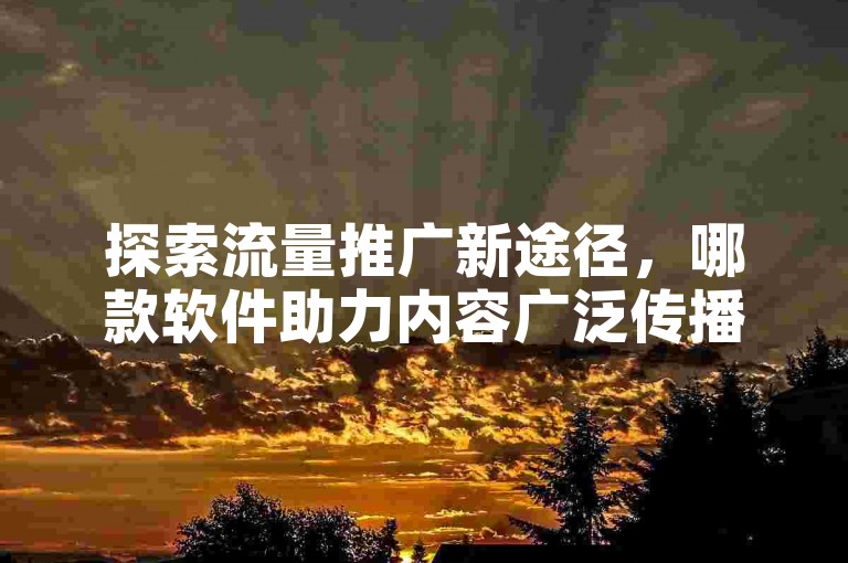 探索流量推广新途径，哪款软件助力内容广泛传播？