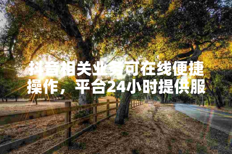 抖音相关业务可在线便捷操作，平台24小时提供服务保障。