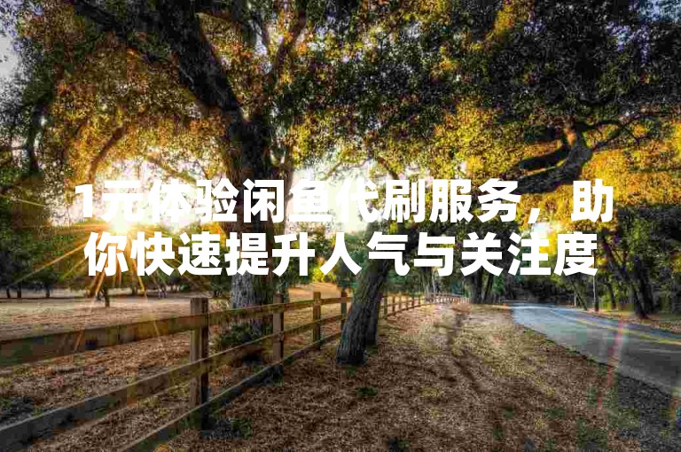 1元体验闲鱼代刷服务，助你快速提升人气与关注度。