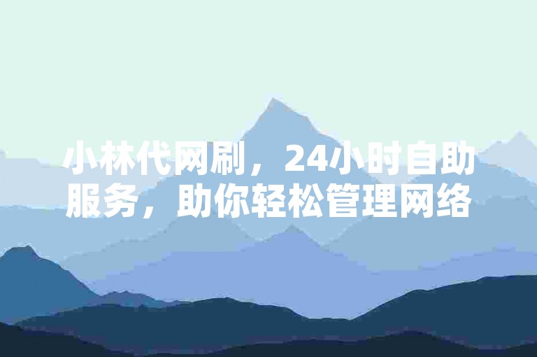 小林代网刷，24小时自助服务，助你轻松管理网络需求。