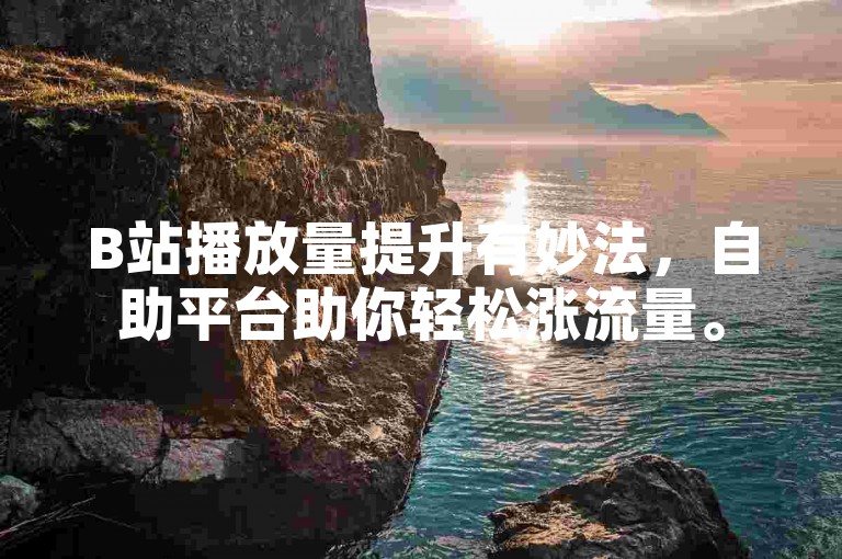 B站播放量提升有妙法，自助平台助你轻松涨流量。