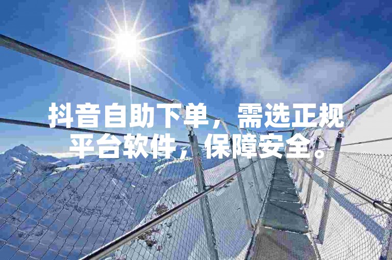 抖音自助下单，需选正规平台软件，保障安全。