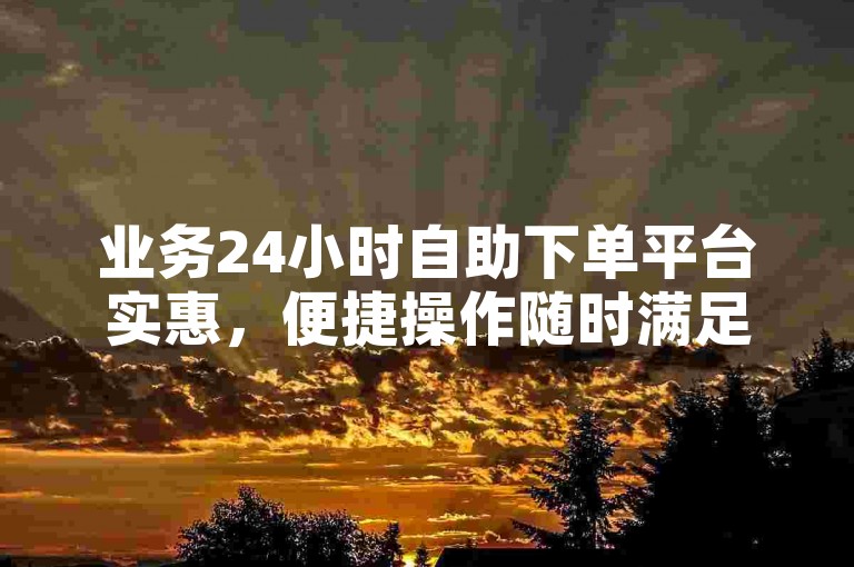 业务24小时自助下单平台实惠，便捷操作随时满足需求