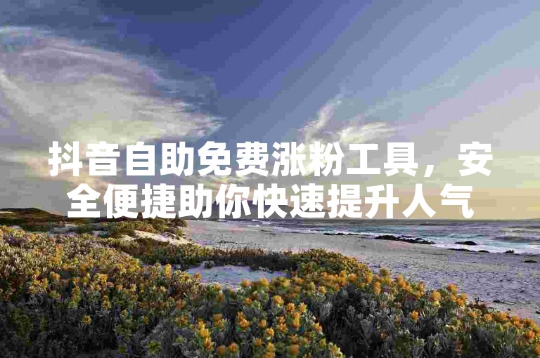 抖音自助免费涨粉工具，安全便捷助你快速提升人气。