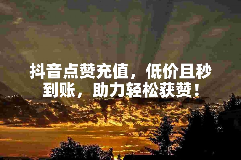 抖音点赞充值，低价且秒到账，助力轻松获赞！