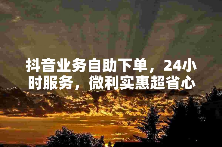 抖音业务自助下单，24小时服务，微利实惠超省心！