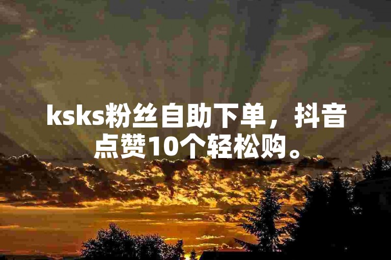 ksks粉丝自助下单，抖音点赞10个轻松购。