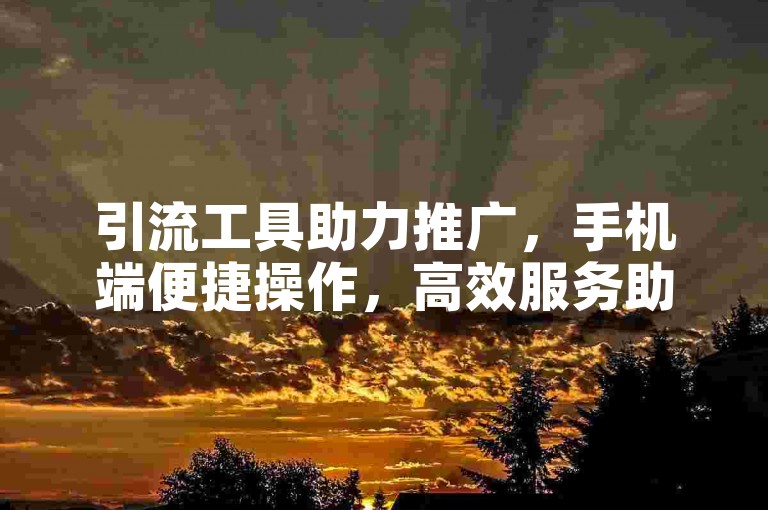 引流工具助力推广，手机端便捷操作，高效服务助营销。